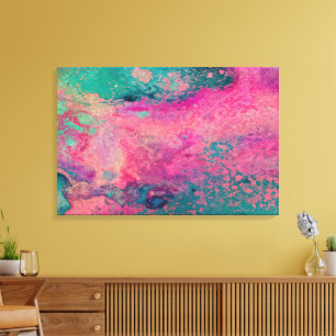 “Ethereal Vellum” – Pink Teal Blue Abstract    Canvas Print