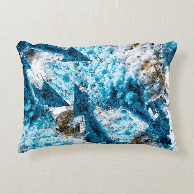 Ethereal Velocity: Geometric Cloud & Arrow Fusion Decorative Cushion (Front)