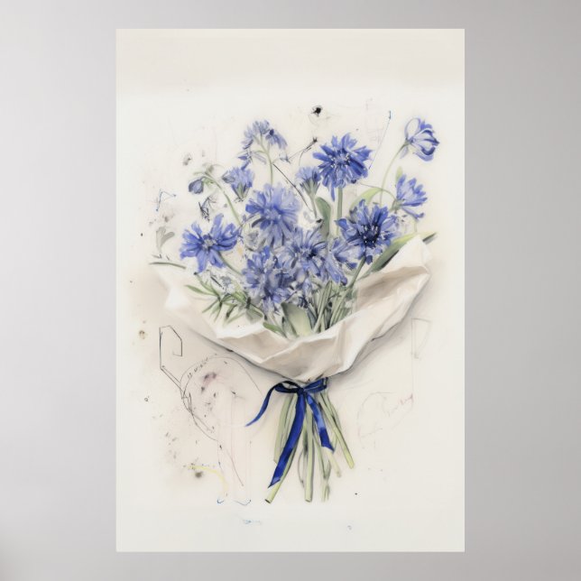 Ethereal Violet Bouquet  Poster (Front)