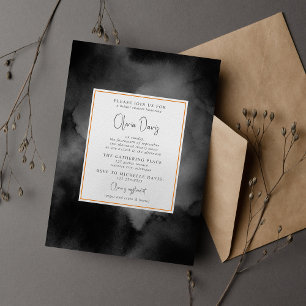 Ethereal Watercolor Black Moody Bridal Shower Invitation