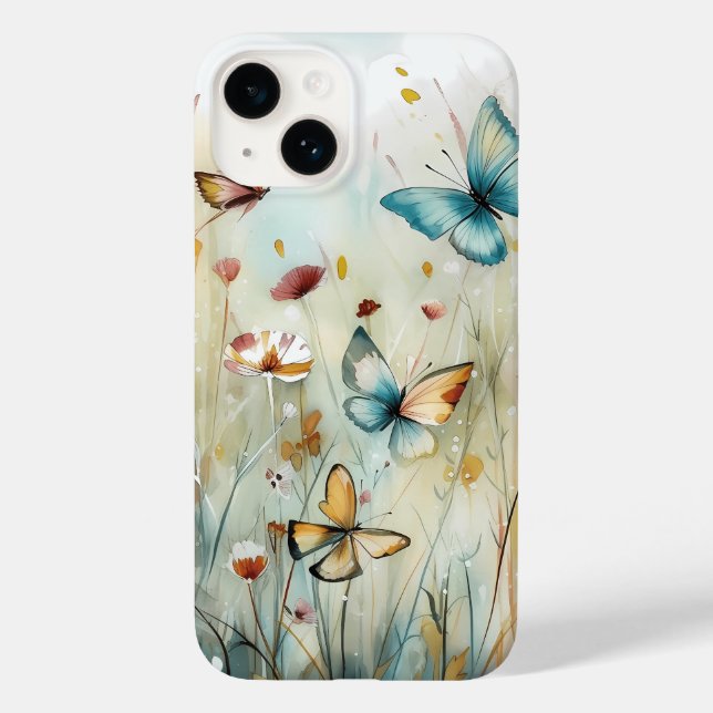 Ethereal Watercolor Butterfly Garden Phone Case (Back)