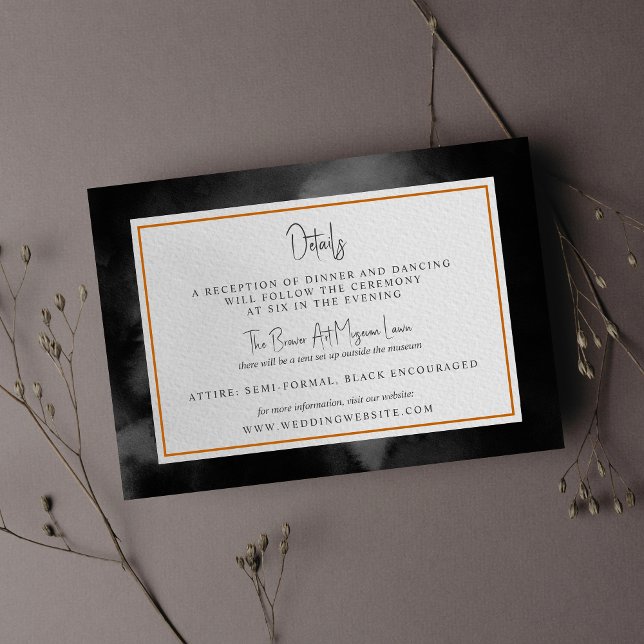 Ethereal Watercolor Dark Moody Wedding Details Enclosure Card (Creator Uploaded)