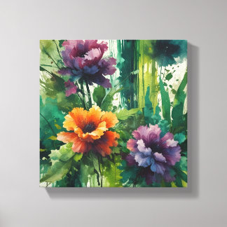 Ethereal Watercolor Floral Explosion Canvas Print