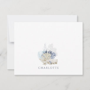 Ethereal Watercolor Ocean Coral Personalised Card