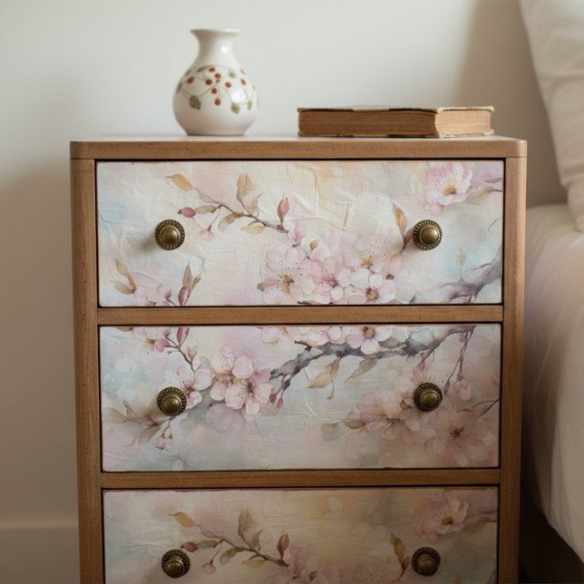 Ethereal Watercolor Pink Cherry Blossom Branch Tissue Paper (Creator Uploaded)