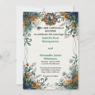 Ethereal Watercolor Soft Pastels Elegant Wedding I Invitation