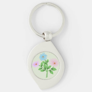 Ethereal Watercolor Wildflower Bouquet - Pastel Fl Key Ring