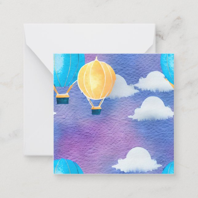 Ethereal Watercolour Hot Air Balloon Graphic Seaml Card (Front)