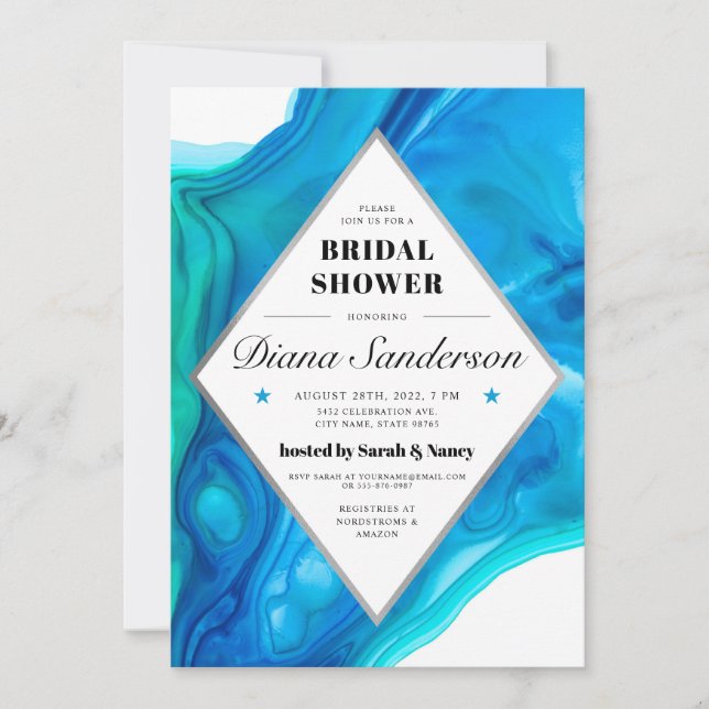 Ethereal Wave Bridal Shower Invitations (Front)