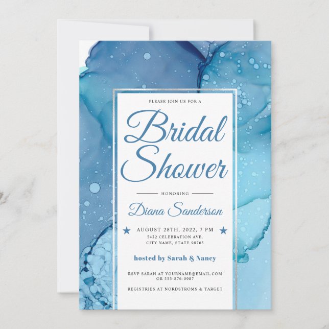 Ethereal Wave Bridal Shower Invitations V07 (Front)