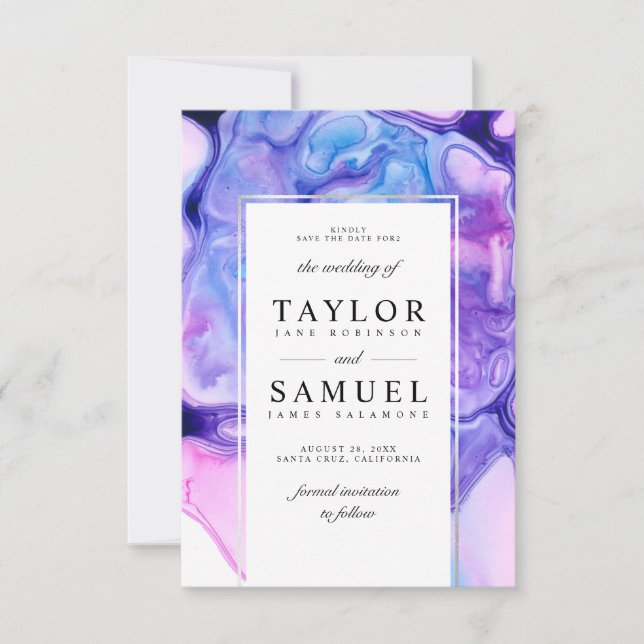 Ethereal Wave Save the Date Invitation Small V03 (Front)