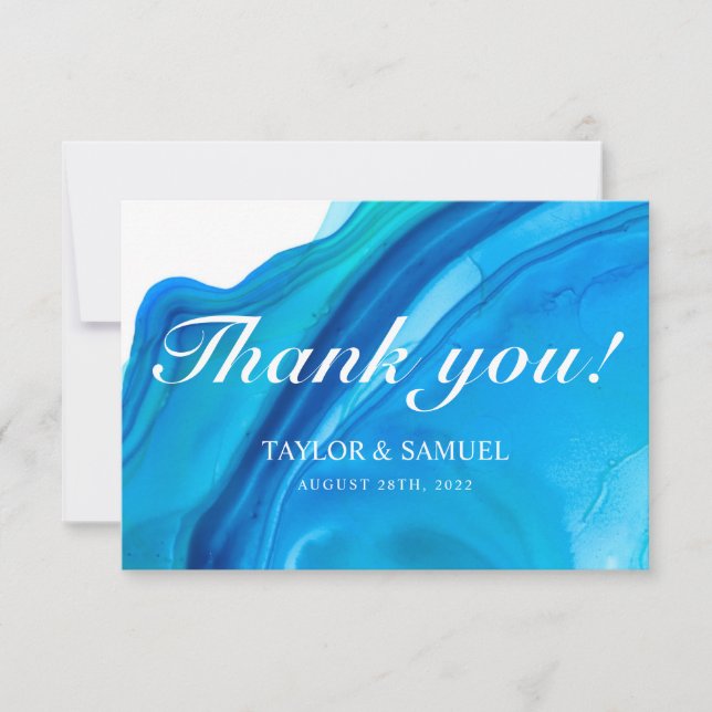 Ethereal Wave Wedding Thank You Cards (Front)