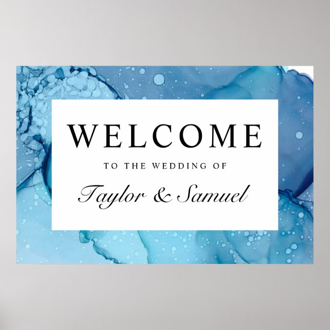 Ethereal Wave Wedding Welcome Sign V07 (Front)
