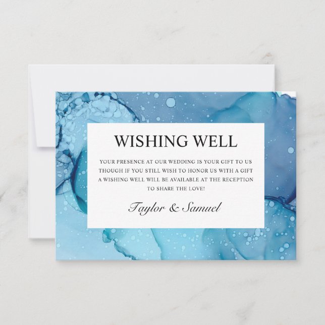 Ethereal Wave Wishing Well Wedding Card Gifts Card (Front)
