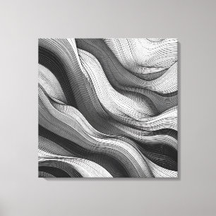 Ethereal Waves: A Dance of Light and Shadow Canvas Print