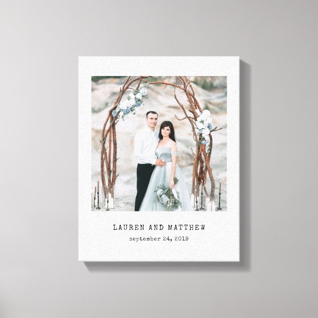 Ethereal Wedding | Photo and Typewriter Text Canvas Print (Front)