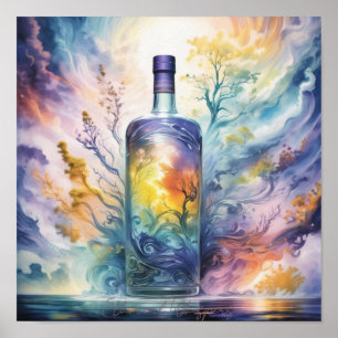 Ethereal Whispers - Magical Potion Bottle Poster