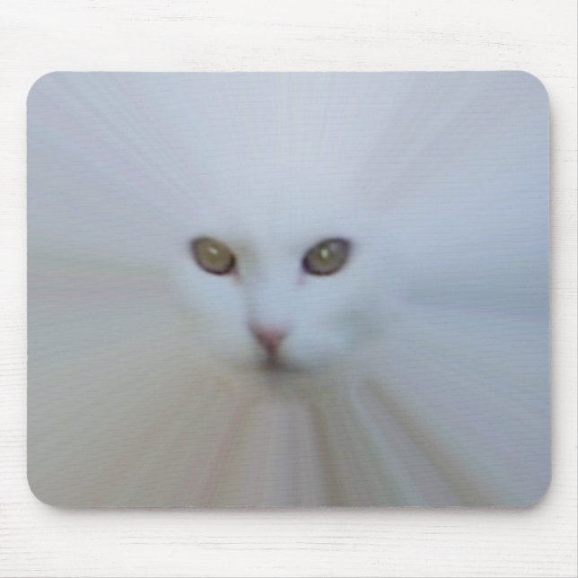 ethereal white cat mouse mat (Front)