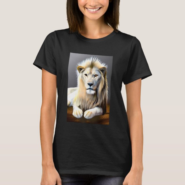 Ethereal White Majestic Lion T-Shirt (Front)
