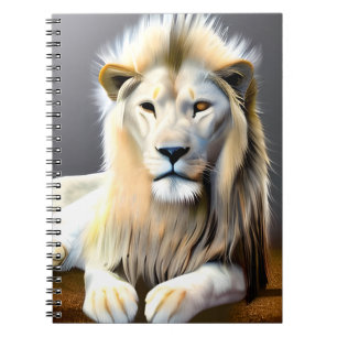 Ethereal White Majestic Lions Notebook