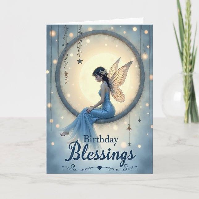 Ethereal Winged Birthday Card (Front)