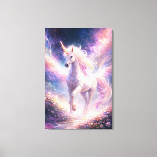 Ethereal Winged Unicorn of Light | ManJiangHong Fa Canvas Print (Front)