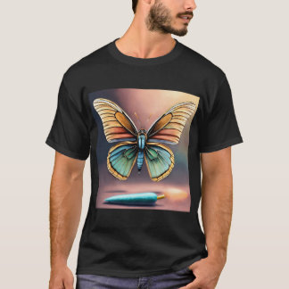 "Ethereal Wings: Vibrant Butterfly Design T-Shirt" T-Shirt