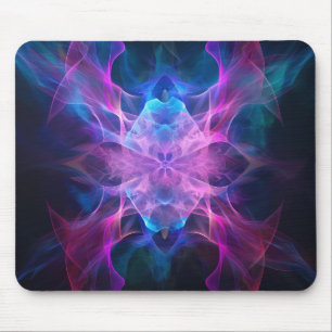 Ethereal Wisps: Blue & Mauve Kirlian Art Mouse Mat