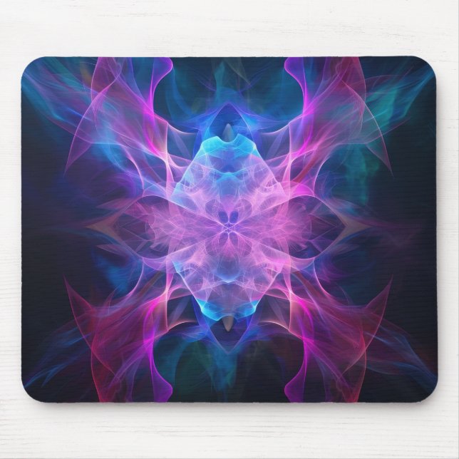 Ethereal Wisps: Blue & Mauve Kirlian Art  Mouse Mat (Front)