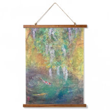 Ethereal Wisteria: The Koi's Golden Dream