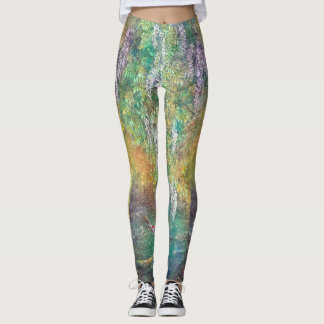 Ethereal Wisteria: The Koi's Golden Dream Leggings