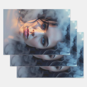 Ethereal Woman in Mist Wrapping Paper Sheets