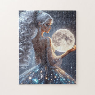 Ethereal woman & moon jigsaw puzzle