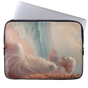 Ethereal Woman on Dreamy Beach Laptop Sleeve