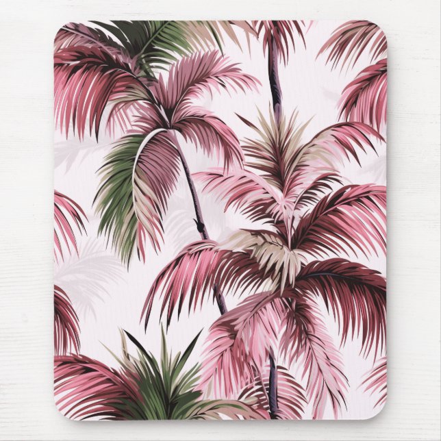 Ethereales rosé palm pattern mouse mat (Front)