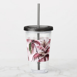 Ethereales Rosé-Palmenmuster Acrylic Tumbler