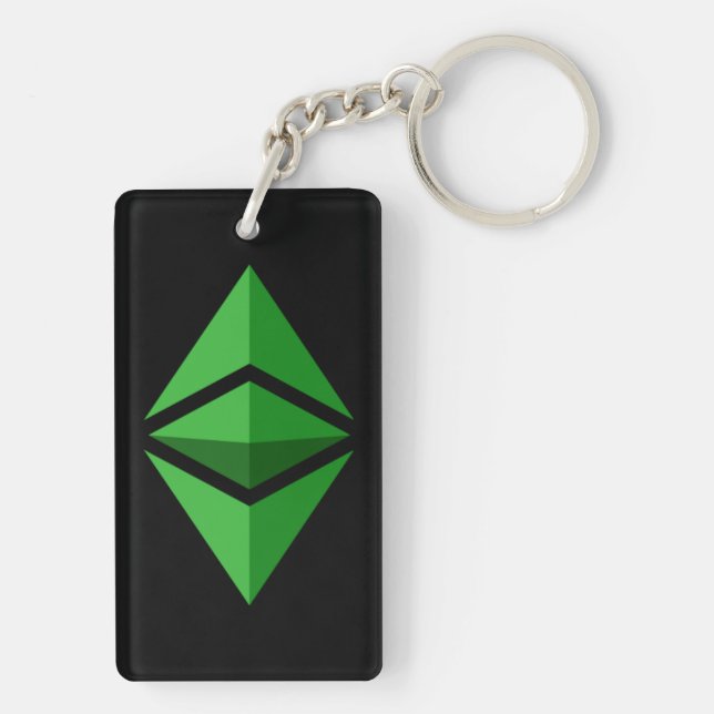 Ethereum Classic Logo Symbol Crypto Coin Keychain (Back)