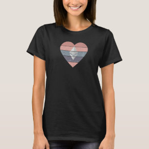Ethereum Crypto Pink Grunge Heart Eth Cryptocurren T-Shirt