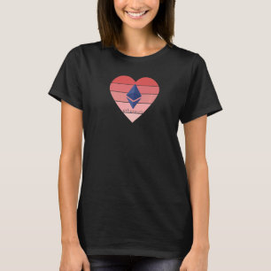 Ethereum Crypto Pink Heart Love Eth Cryptocurrency T-Shirt