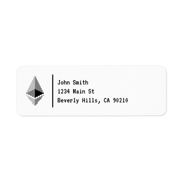 Ethereum ETH 8-Bit Logo | Label (Front)