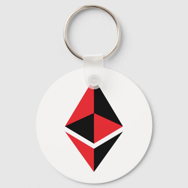 Ethereum ETH Black & Red Logo | Basic Keychain (Front)