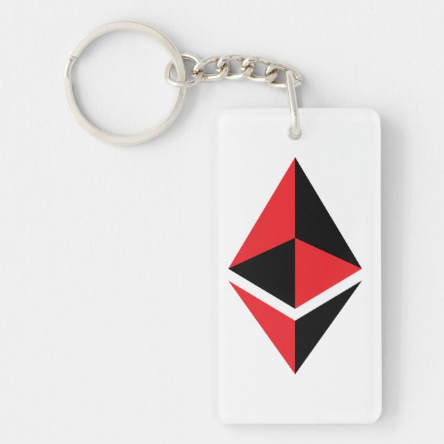 Ethereum ETH Black & Red Logo | Keychain (Front)