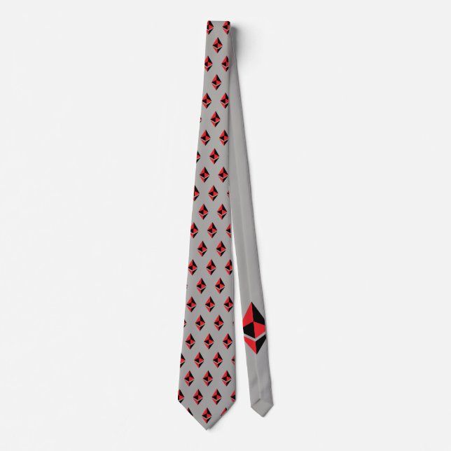 Ethereum ETH Black & Red Logo | Necktie (Front)