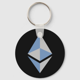 Ethereum ETH Grey & Blue Logo Basic Keychain