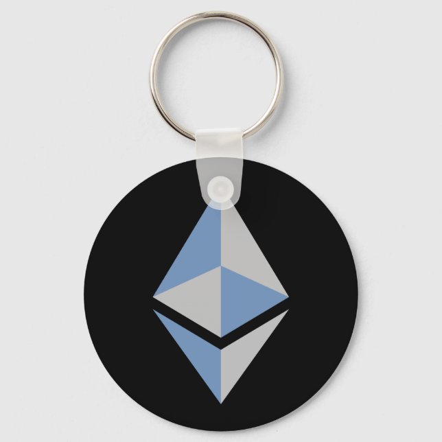 Ethereum ETH Grey & Blue Logo | Basic Keychain (Front)