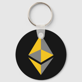 Ethereum ETH Grey & Gold Logo | Basic Keychain