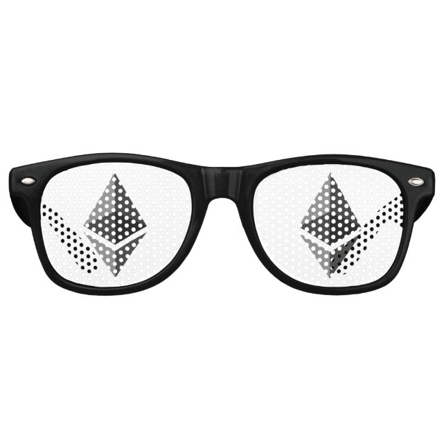 Ethereum Grey Icon Party Retro Sunglasses (Front)
