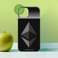 Ethereum Investment Crypto Icon with Grey Stripes