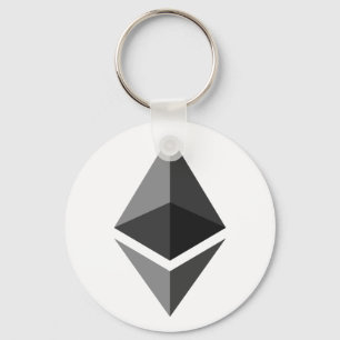 Ethereum Logo Keychain Simple Grey white crypto