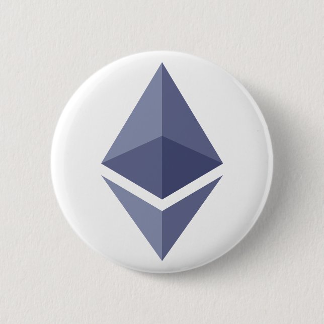 Ethereum Purple Crypto Symbol 6 Cm Round Badge (Front)